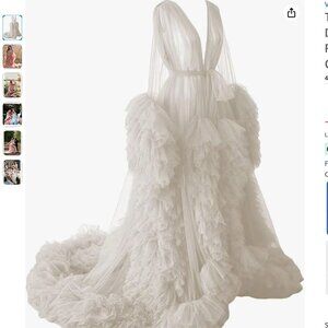 Elegant White Tulle Robe